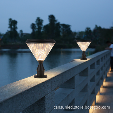 Solar Pillar Garden Lamp 8W for Outdoor Fence Lighting